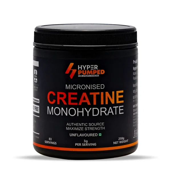 HyperPumped Micronised Creatine Monohydrate 250gm, 83 Servings (3 Months Supply), Post Workout