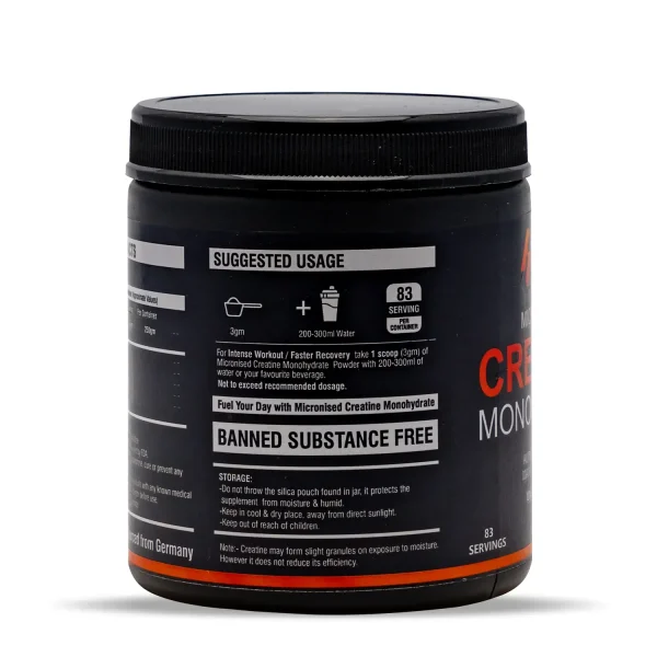 HyperPumped Micronised Creatine Monohydrate 250gm, 83 Servings (3 Months Supply), Post Workout - Image 2